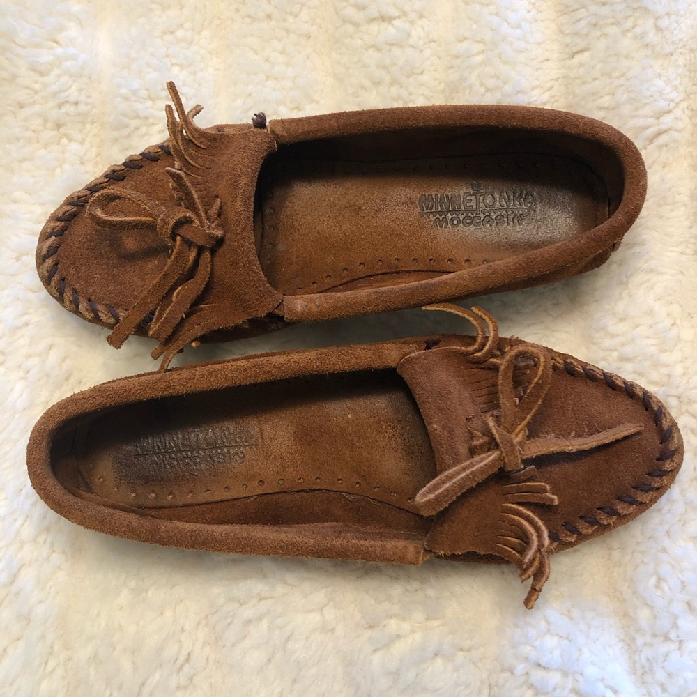 Brown Minnetonka moccasins